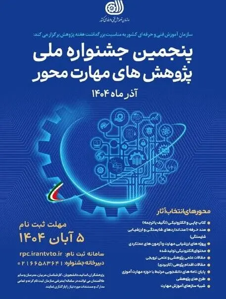 آغاز ثبت‌نام پنجمین جشنواره ملی پژوهش‌های مهارت‌محور