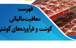 اعلام فهرست گوشت‌ها و فرآورده‌های معاف از مالیات بر ارزش افزوده در سال ۱۴۰۴