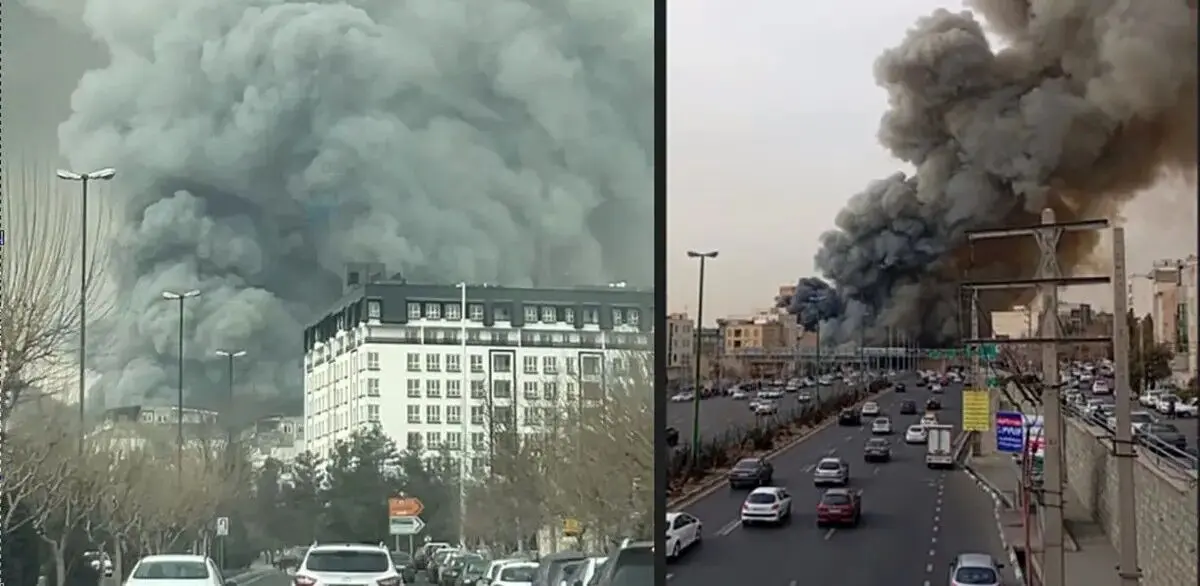 مهار آتش‌سوزی گسترده در بازارچه جنت آباد؛ بدون مصدوم و فوتی