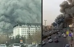 مهار آتش‌سوزی گسترده در بازارچه جنت آباد؛ بدون مصدوم و فوتی