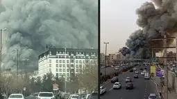 مهار آتش‌سوزی گسترده در بازارچه جنت آباد؛ بدون مصدوم و فوتی